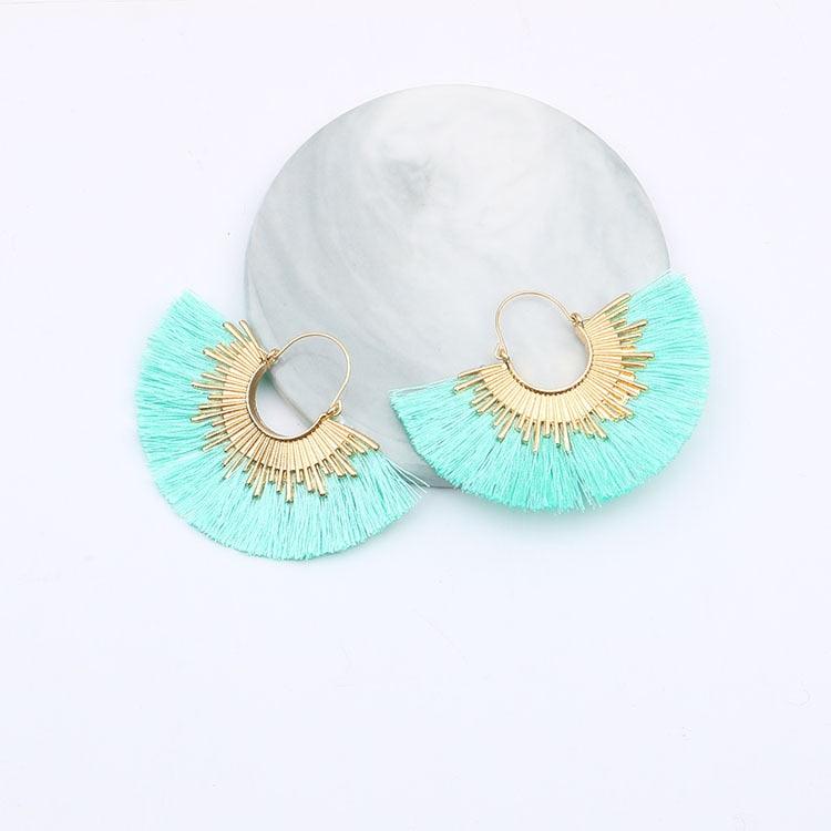 Boho Irregular Round Tassel Earrings Earrings - The Burner Shop