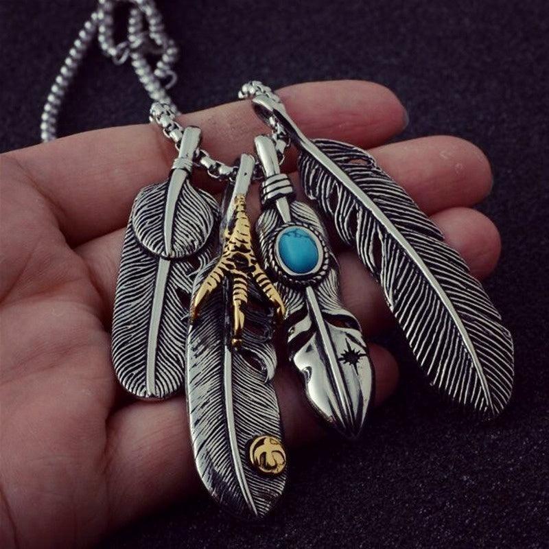 Native american feather pendant hotsell