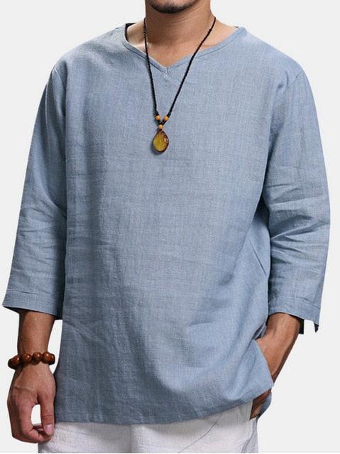 Boho Linen Shirt Shirts - The Burner Shop