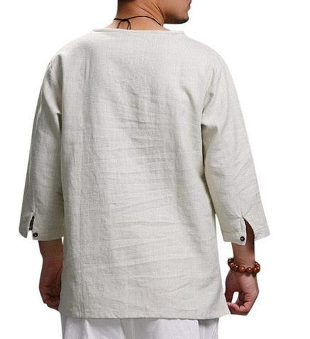 Boho Linen Shirt Shirts - The Burner Shop