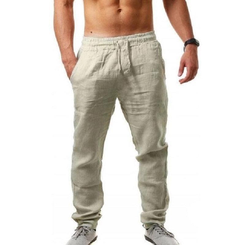 Boho Linen Trousers Pants - The Burner Shop