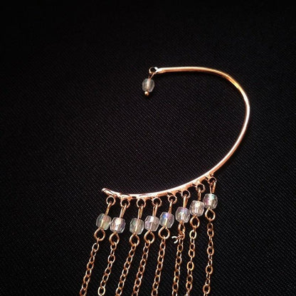 Boho Long Feather Tassel Ear Cuff Ear Cuffs - The Burner Shop