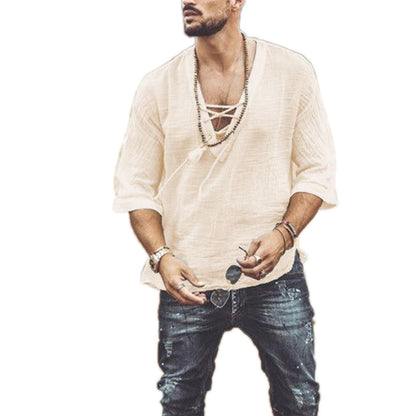 Boho Loose Linen Shirt Shirts - The Burner Shop