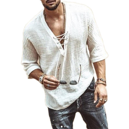 Boho Loose Linen Shirt Shirts - The Burner Shop