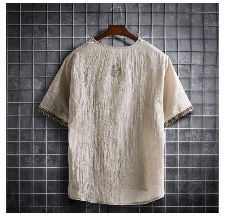 Boho Loose Short Sleeve Shirt Shirts - The Burner Shop