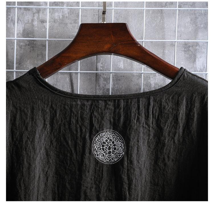 Boho Loose Short Sleeve Shirt Shirts - The Burner Shop