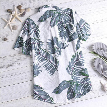 Boho Loose Tropical Printed Shirts Shirts - The Burner Shop