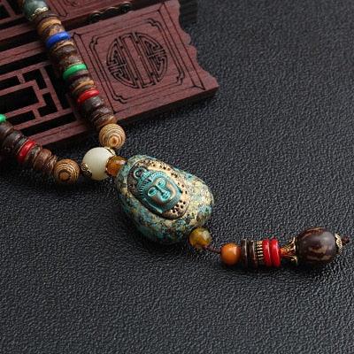 Boho Mala Wood Necklace Necklaces - The Burner Shop
