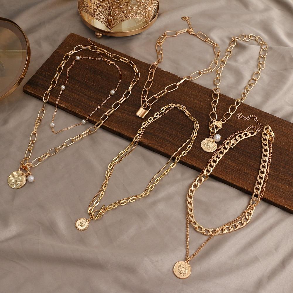 Boho Multi Layered Coin Pendant Necklaces Necklaces - The Burner Shop