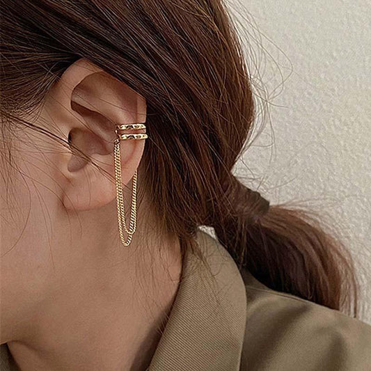 Boho Multilayer Long Tassel Ear Cuff Earrings - The Burner Shop