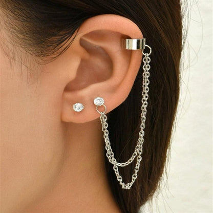 Boho Multilayer Long Tassel Ear Cuff Earrings - The Burner Shop