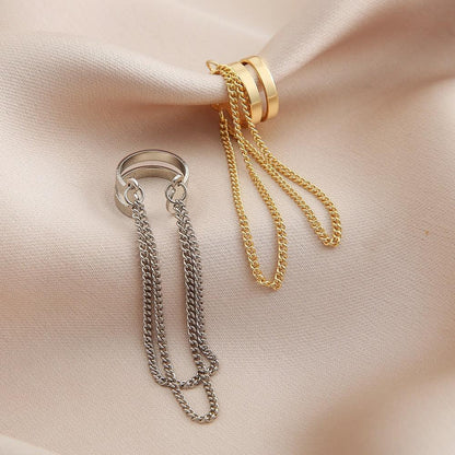 Boho Multilayer Long Tassel Ear Cuff Earrings - The Burner Shop