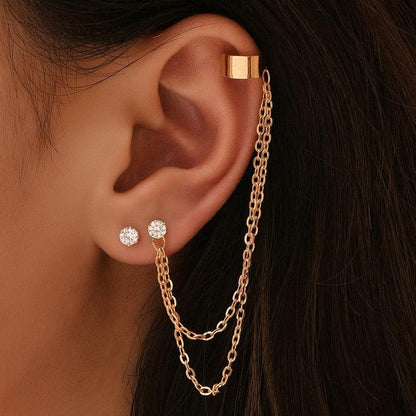 Boho Multilayer Long Tassel Ear Cuff Earrings - The Burner Shop