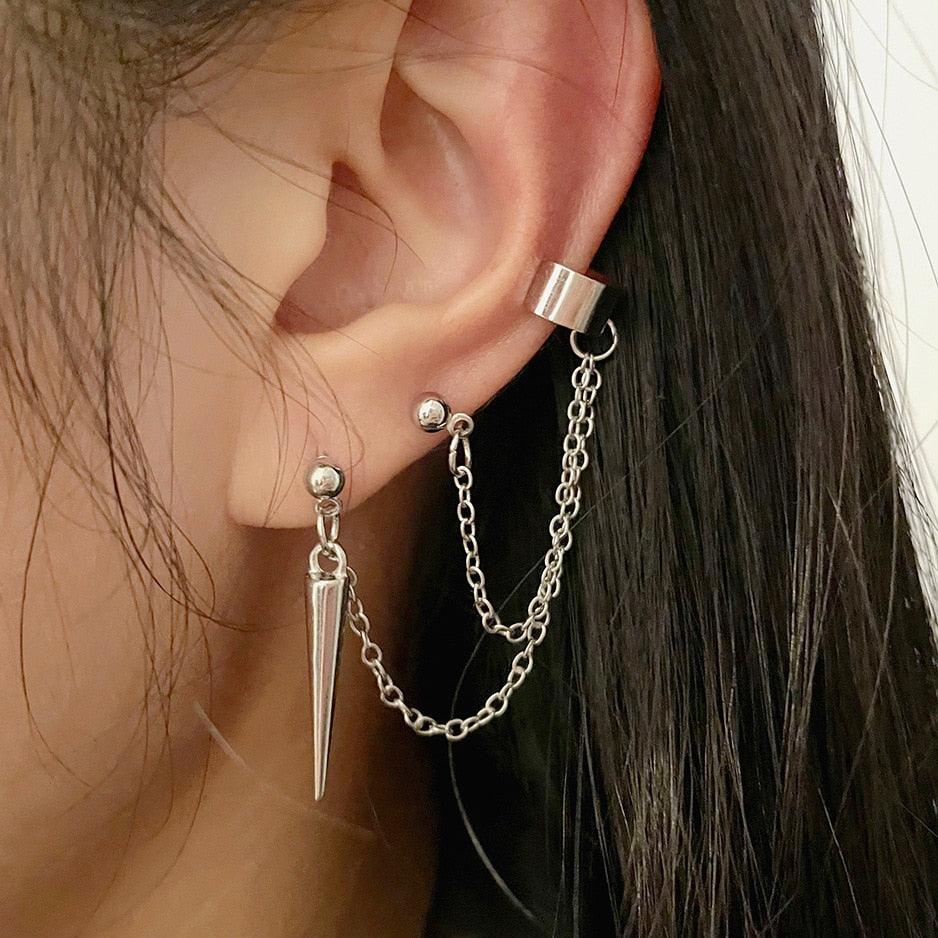 Boho Multilayer Long Tassel Ear Cuff Earrings - The Burner Shop
