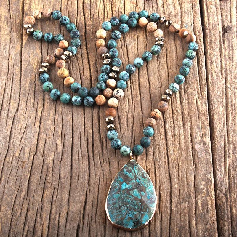 Boho Natural Stone Pendant Necklaces - The Burner Shop