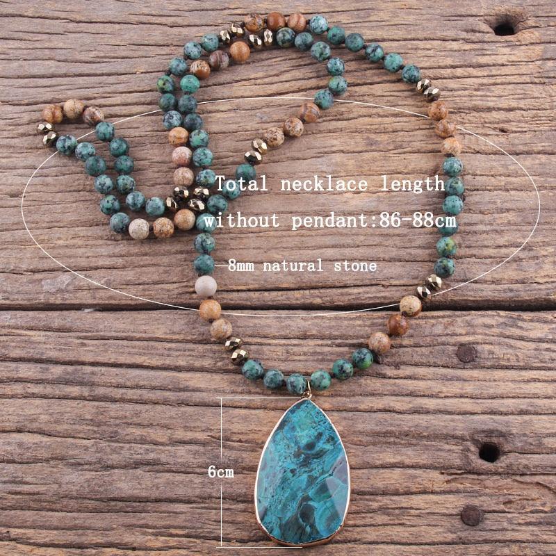 Boho Natural Stone Pendant Necklaces - The Burner Shop