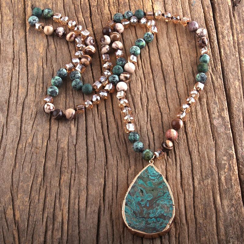 Boho Natural Stone Pendant Necklaces - The Burner Shop
