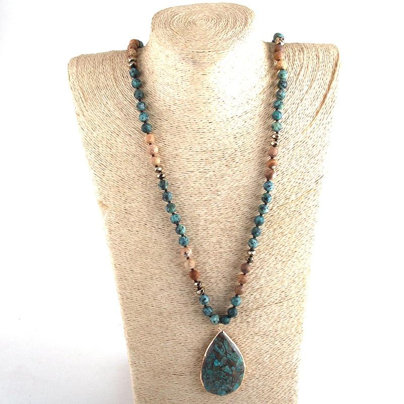 Boho Natural Stone Pendant Necklaces - The Burner Shop
