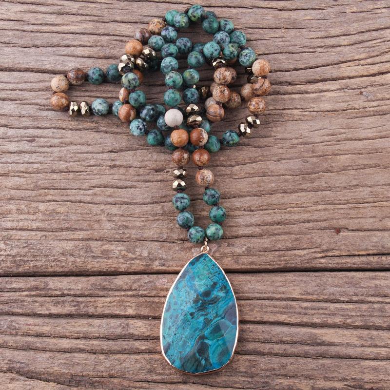 Boho Natural Stone Pendant Necklaces - The Burner Shop