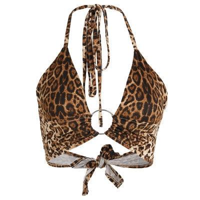 Boho Printed Halter Crop Top Tops - The Burner Shop