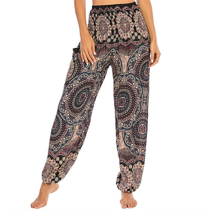 Boho Printed Harem Pants pants - The Burner Shop
