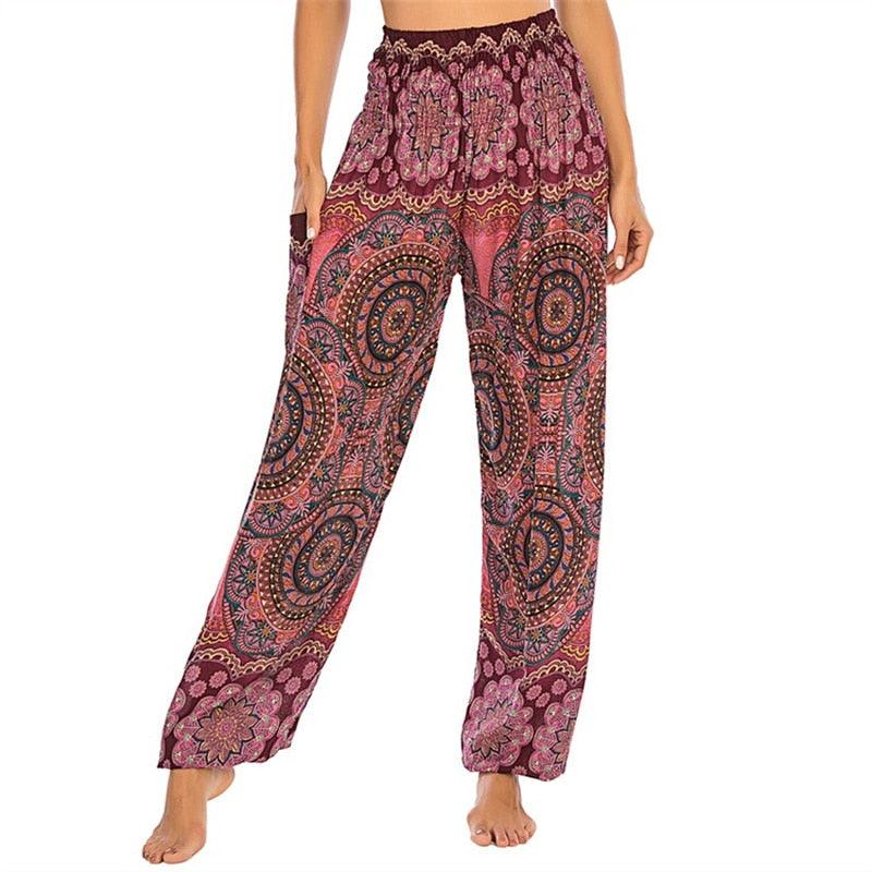 Boho Printed Harem Pants pants - The Burner Shop