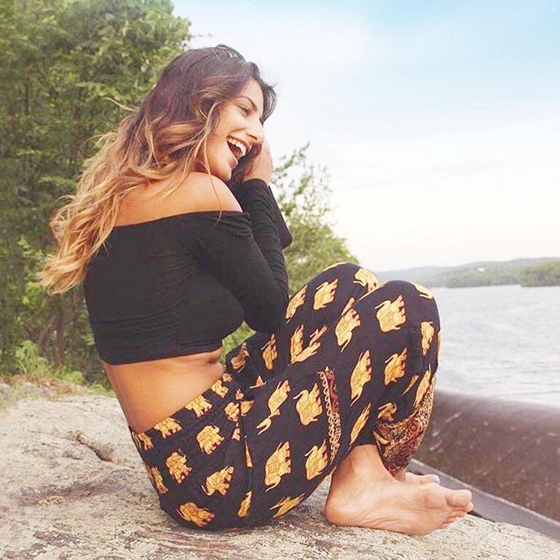 Boho Printed Harem Pants pants - The Burner Shop