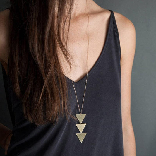 Boho Triangle Long Necklace Necklaces - The Burner Shop