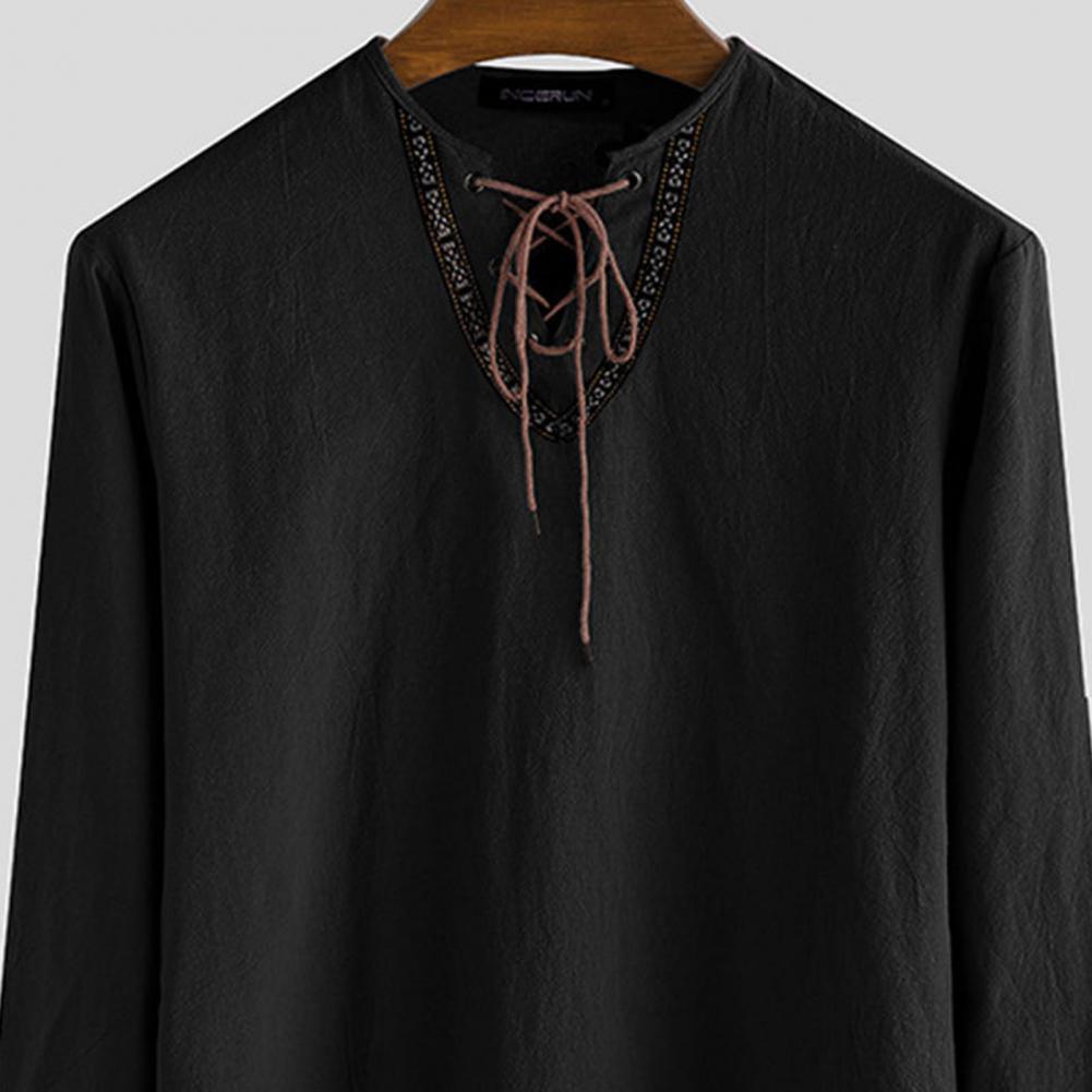 Casual Long Sleeve Shirt with Laces Shirts - The Burner Shop