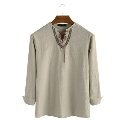 Casual Long Sleeve Shirt with Laces Shirts - The Burner Shop