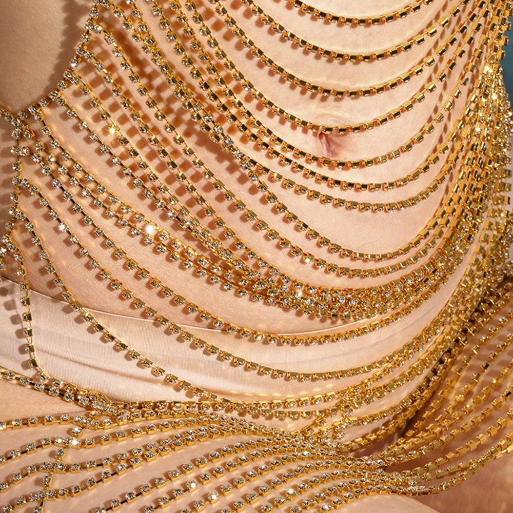 Body Rhinestones Chain Rhinestone Full Body Jewelry – The Burner Shop