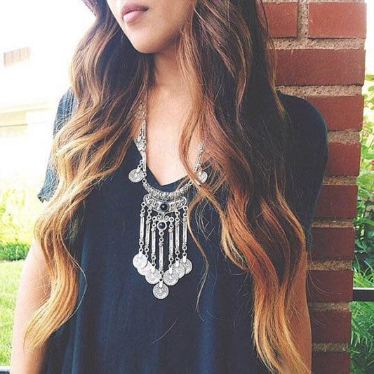 Coin Tassel Long Necklace Necklaces - The Burner Shop