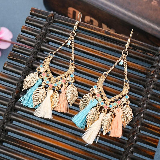 Colorful Boho Tassel Earrings Earrings - The Burner Shop