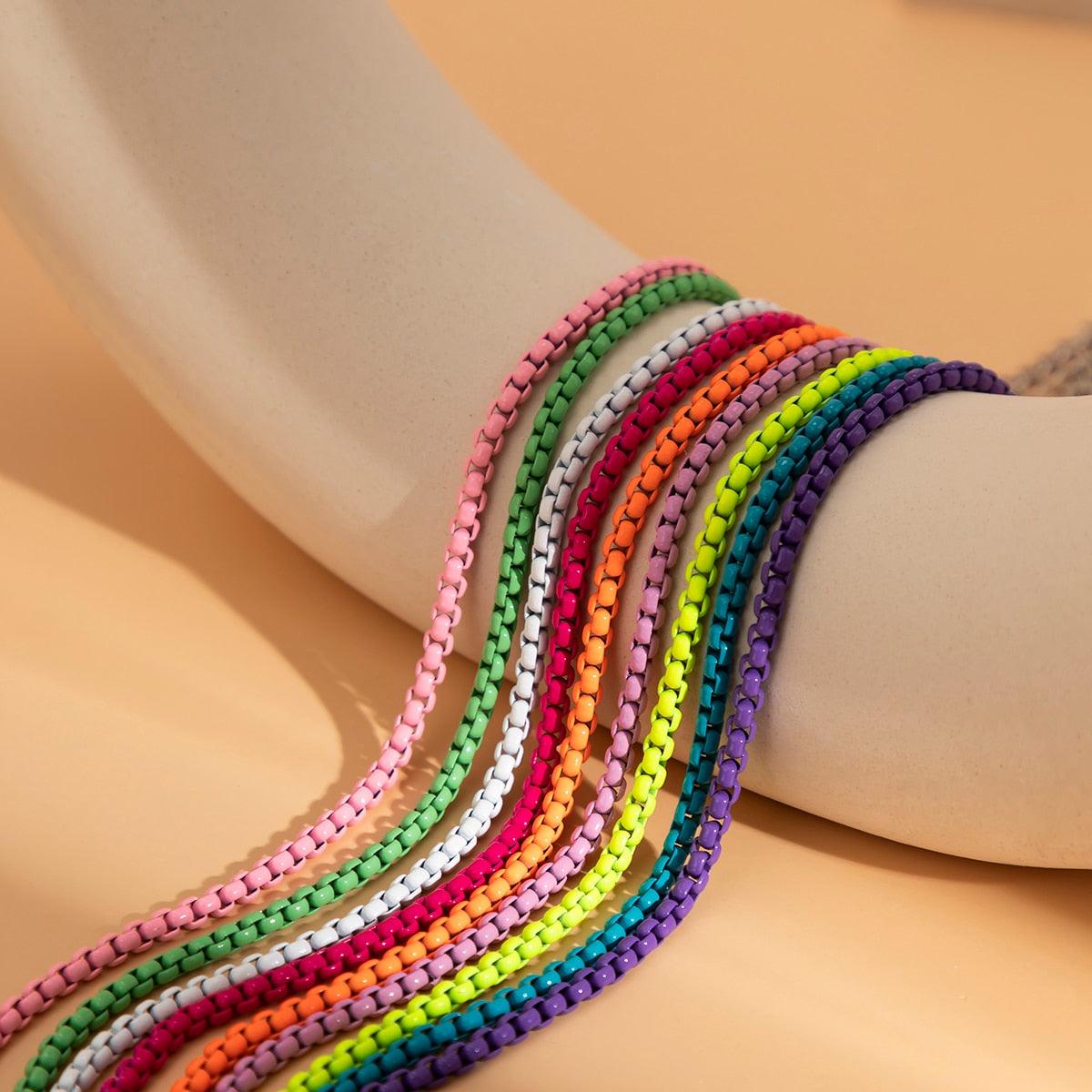 Colorful Iron Chain Anklet Bracelet Anklets - The Burner Shop