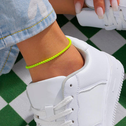 Colorful Iron Chain Anklet Bracelet Anklets - The Burner Shop