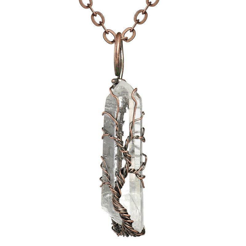Copper Wire with Natural Stone Pendants Necklaces - The Burner Shop