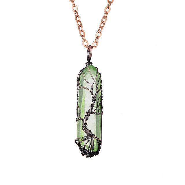 Copper Wire with Natural Stone Pendants Necklaces - The Burner Shop