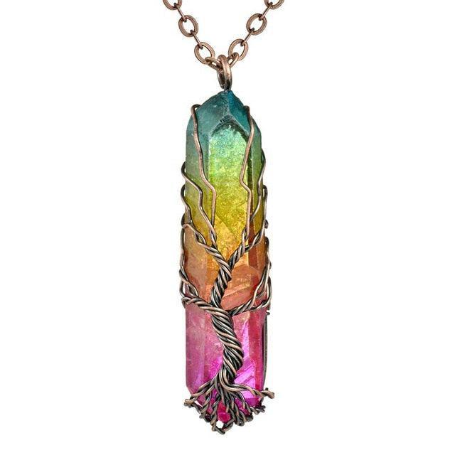 Copper Wire with Natural Stone Pendants Necklaces - The Burner Shop