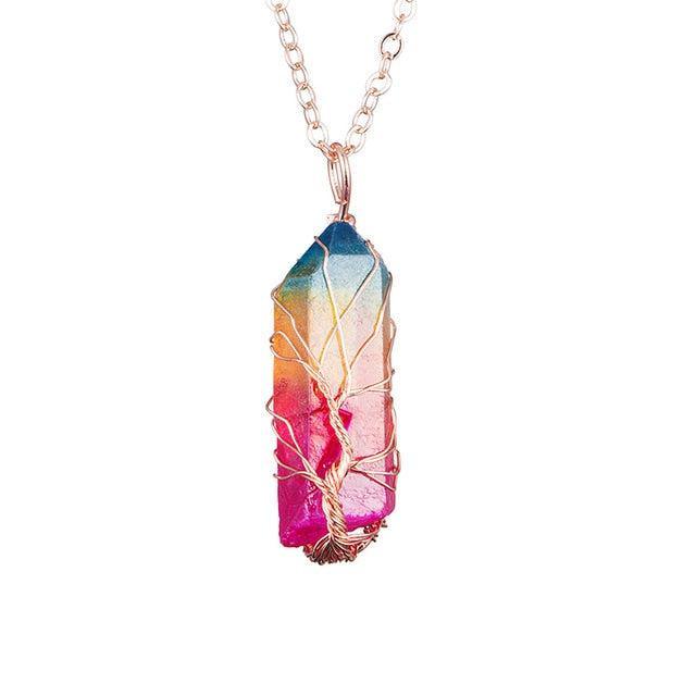 Copper Wire with Natural Stone Pendants Necklaces - The Burner Shop