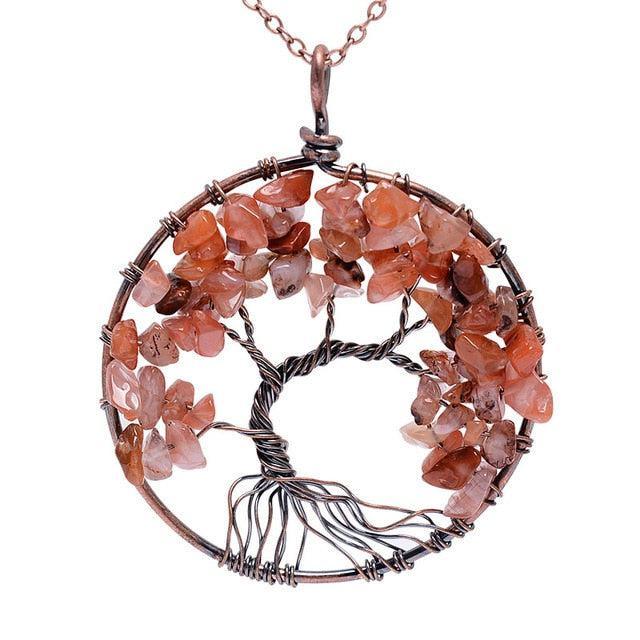 Copper Wire with Natural Stone Pendants Necklaces - The Burner Shop