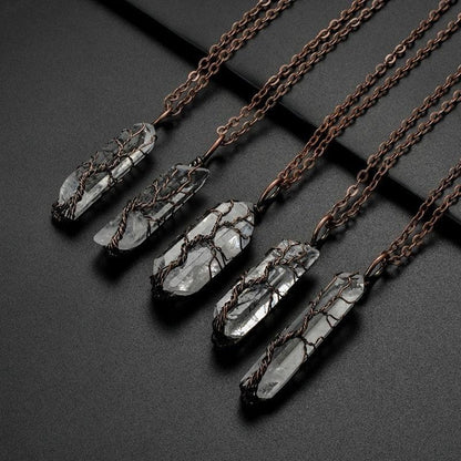 Copper Wire with Natural Stone Pendants Necklaces - The Burner Shop