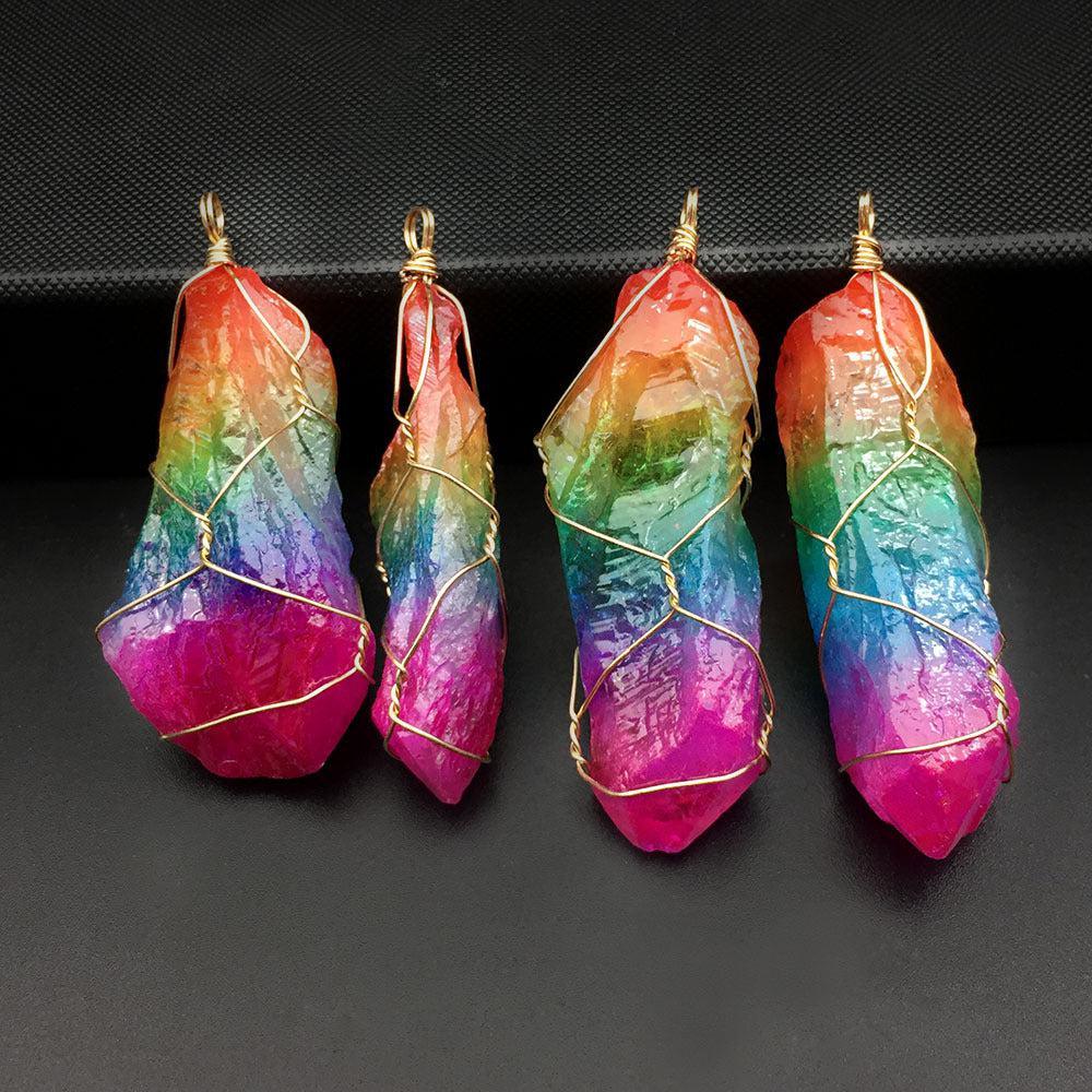 Copper Wire with Natural Stone Pendants Necklaces - The Burner Shop