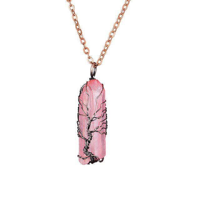 Copper Wire with Natural Stone Pendants Necklaces - The Burner Shop