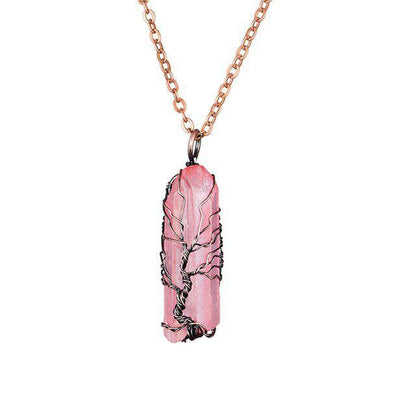 Copper Wire with Natural Stone Pendants Necklaces - The Burner Shop