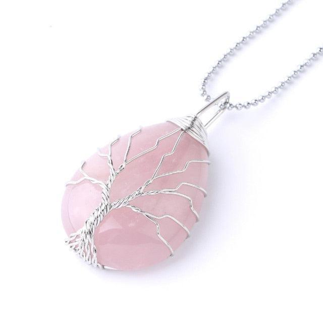 Copper Wire with Natural Stone Pendants Necklaces - The Burner Shop
