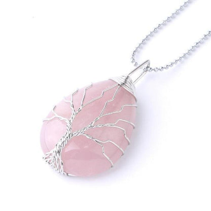Copper Wire with Natural Stone Pendants Necklaces - The Burner Shop