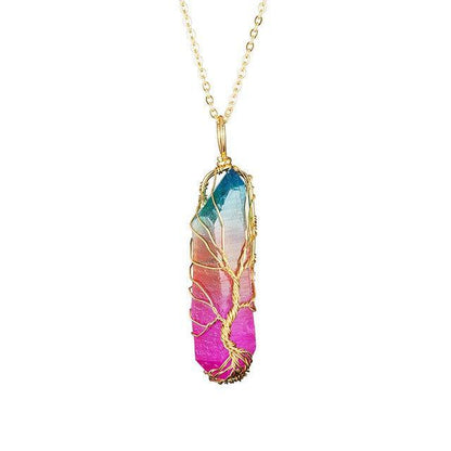 Copper Wire with Natural Stone Pendants Necklaces - The Burner Shop