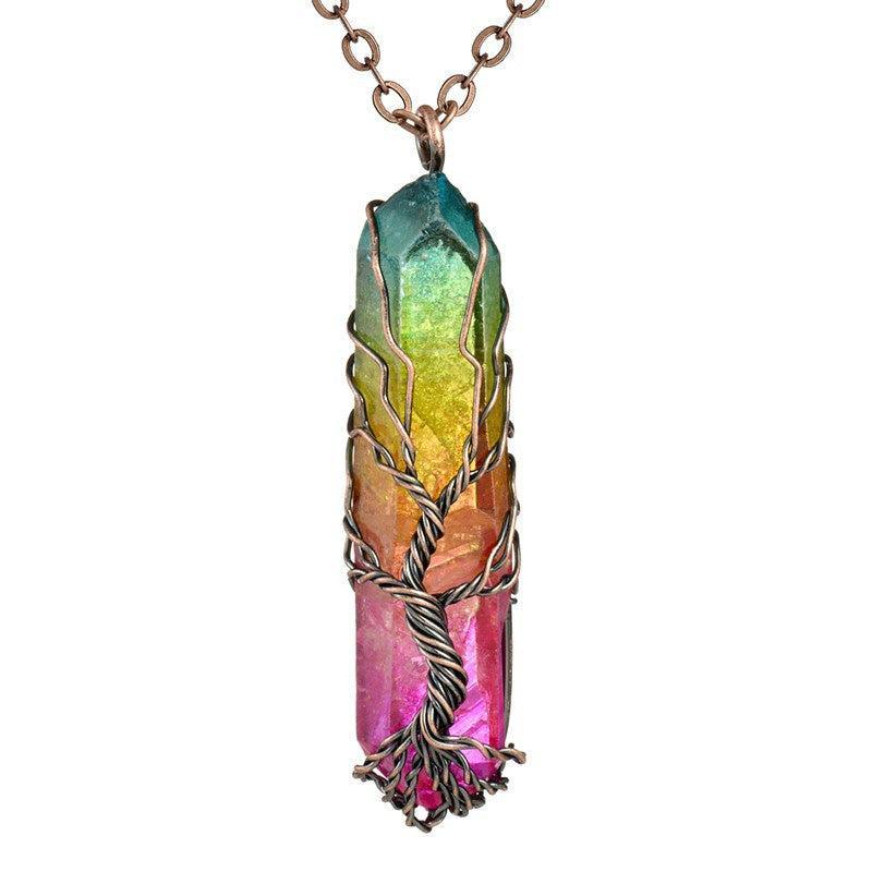 Copper Wire with Natural Stone Pendants Necklaces - The Burner Shop