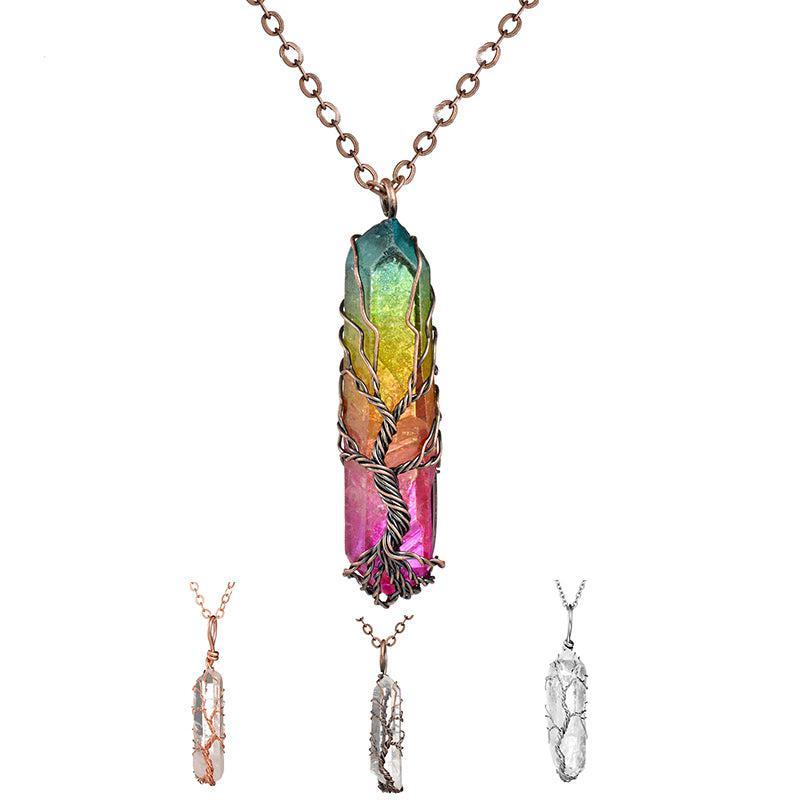 Copper Wire with Natural Stone Pendants Necklaces - The Burner Shop