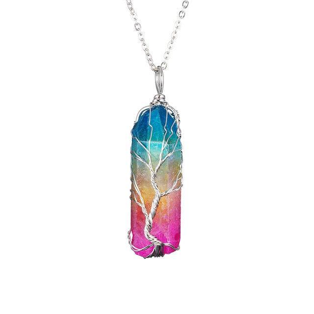 Copper Wire with Natural Stone Pendants Necklaces - The Burner Shop